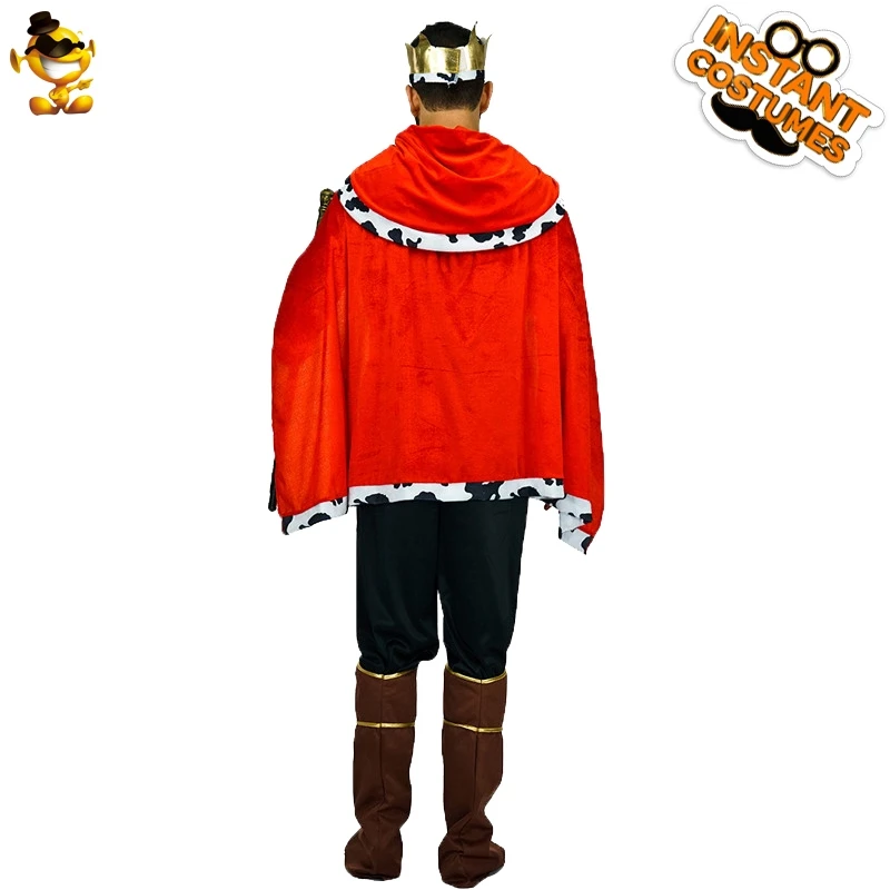 

Adult King Costume Deluxe Velvet Cloak Knight Costume Halloween Costumes for Mens Medieval Prince King Costume