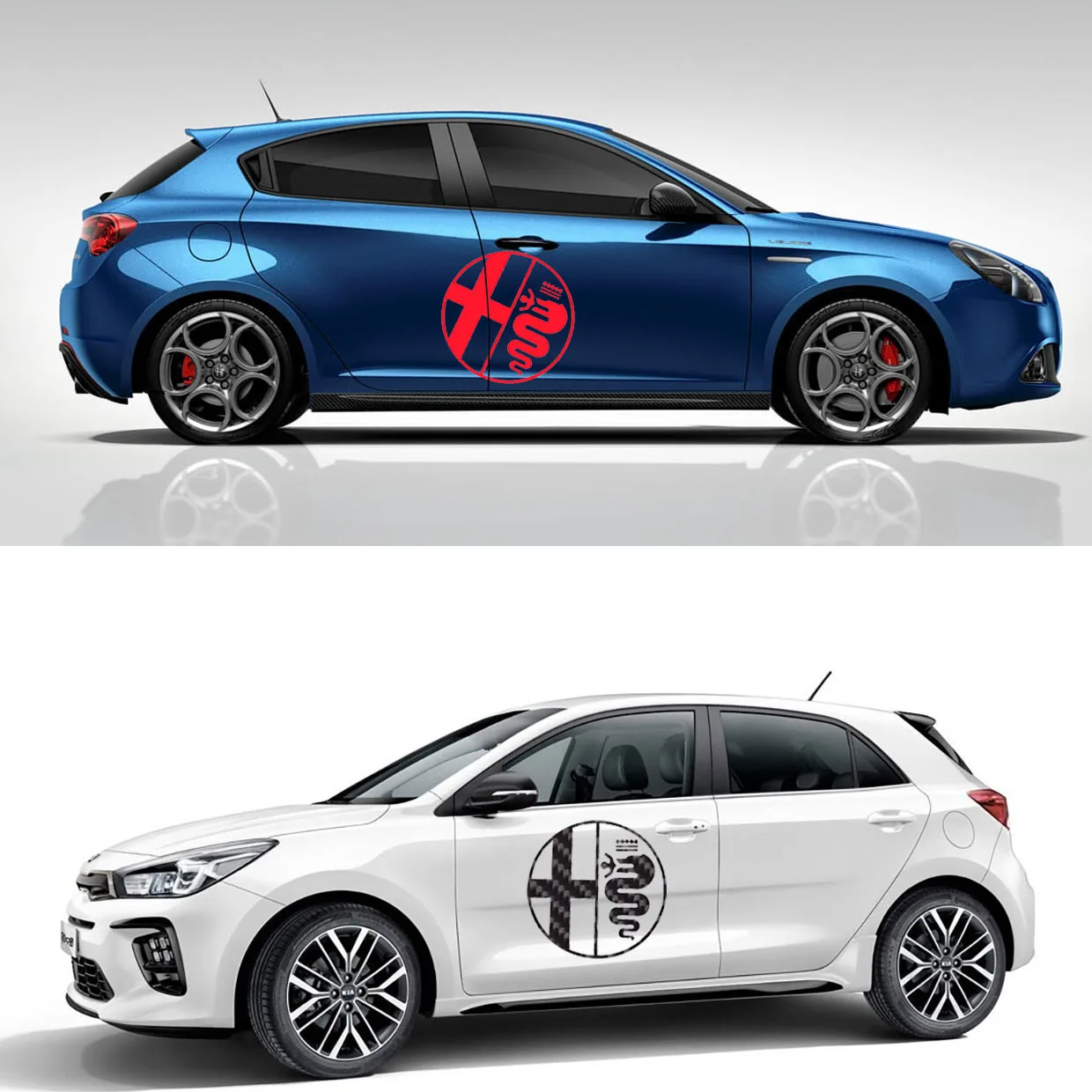 2 шт. наклейки на боковые двери автомобиля для Alfa Romeo MiTo Giulia Giulietta 147 156 159 166 Авто