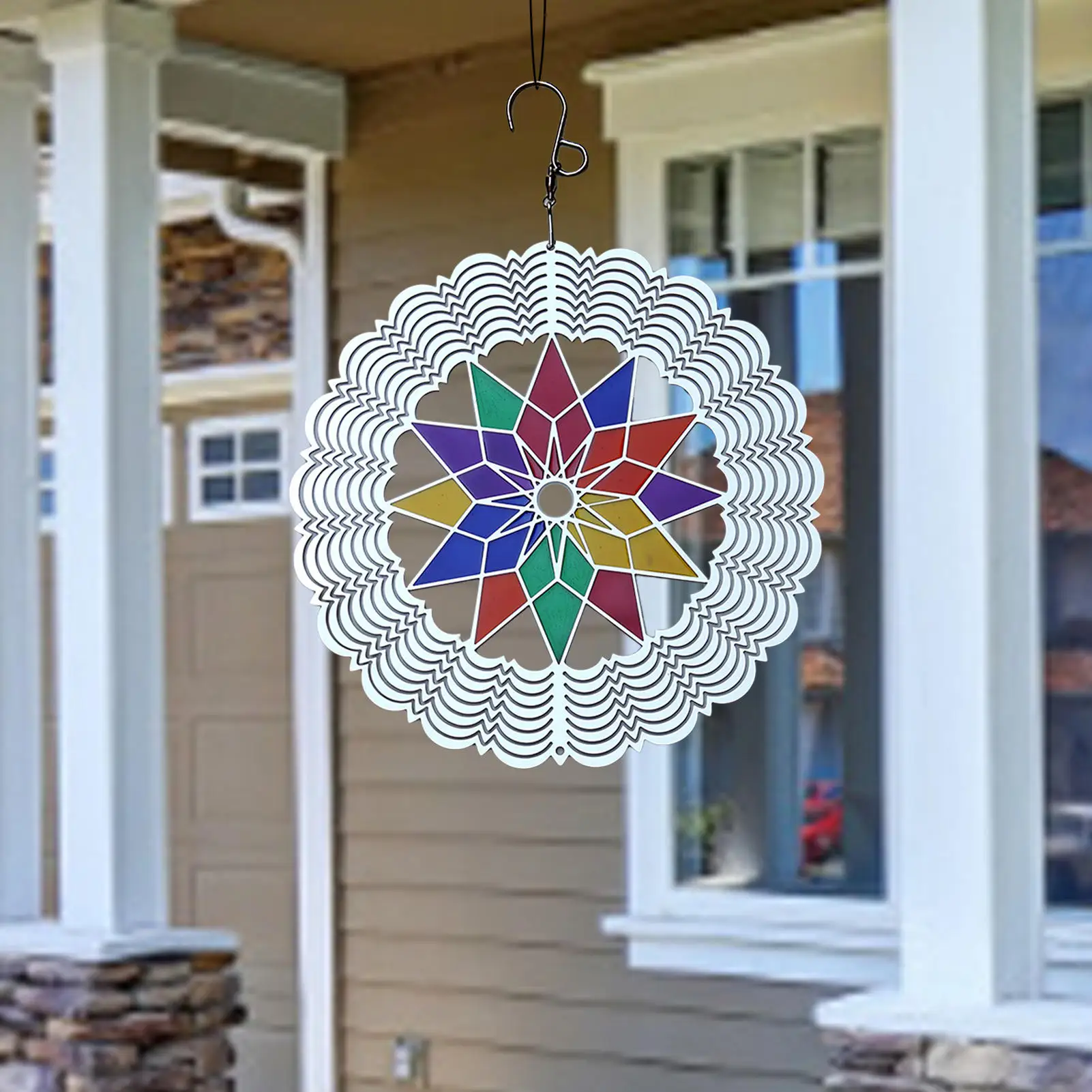 

8 inch 3D wind spinner Rotating Wind Chime Spinner Hanging Ornament Decor Pendant for Gifts