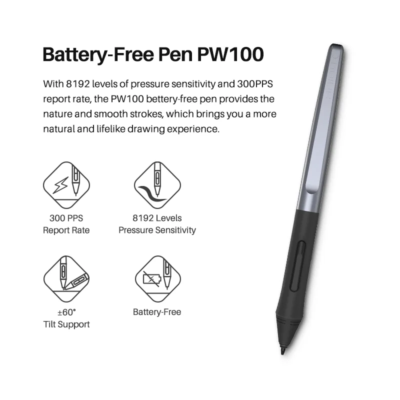 Фото Графический планшет HUION Inspiroy H610X, функция наклона, безбатарейный цифровой стилус, поддержка ПК, Android устройств, MacoS ChromeOS №4