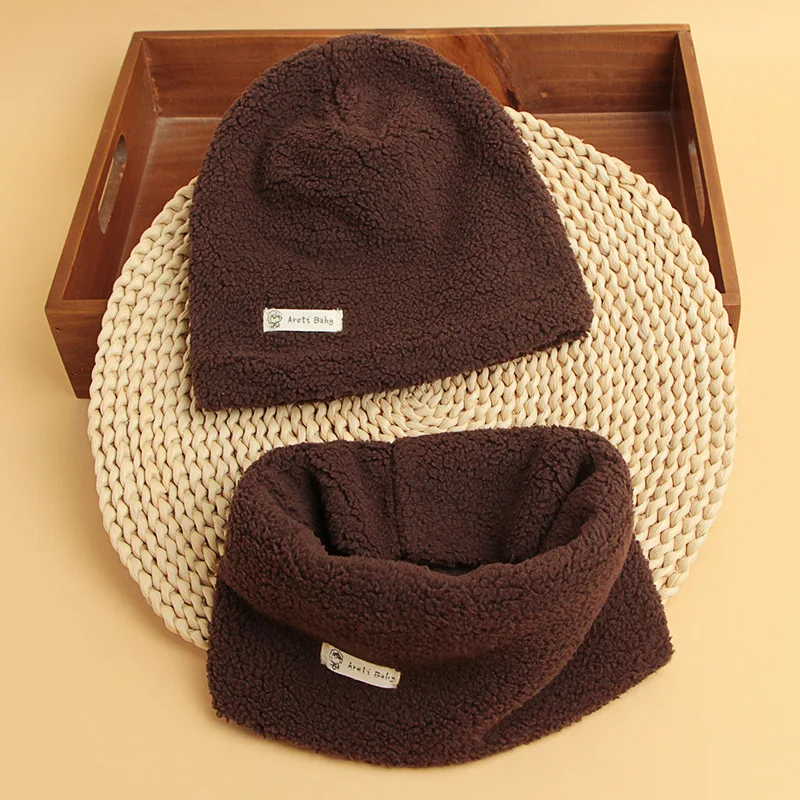 Хлопковый вязаный комплект из шапки и воротника на осень/зиму | Аксессуары для