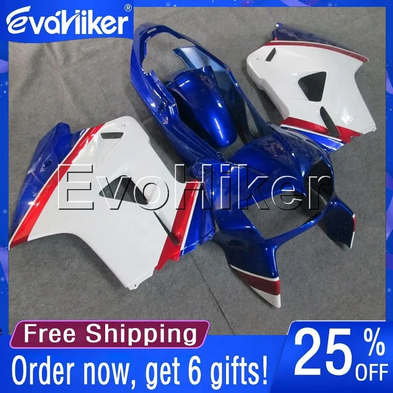 

Custom motorcycle fairing for VFR800 1998 1999 2000 2001 motorcycle bodywork kit blue white+gifts