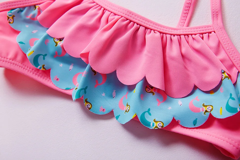 2019 Girls Two-pieces Swimsuit Mermaid 1-6 Years Ruffle Style Swimwear Kids Children's Swimsuits 9176 | Спорт и развлечения