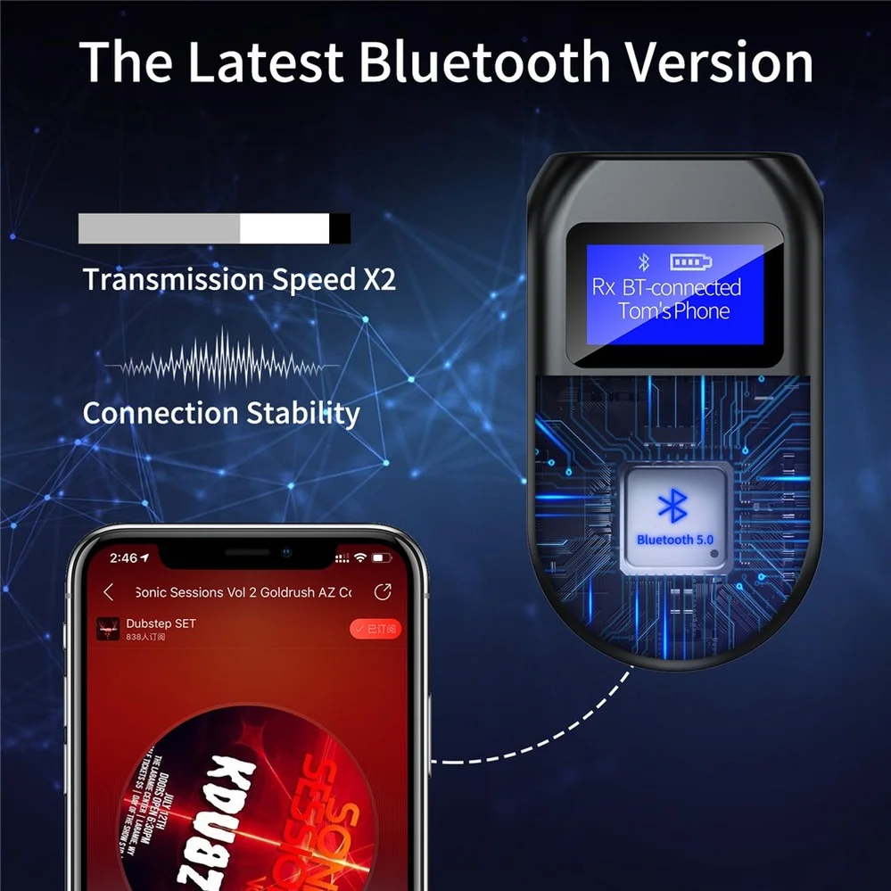 PzzPss Bluetooth передатчик и приемник 3 в 1 Беспроводной 5 0 адаптер с Экран дисплея