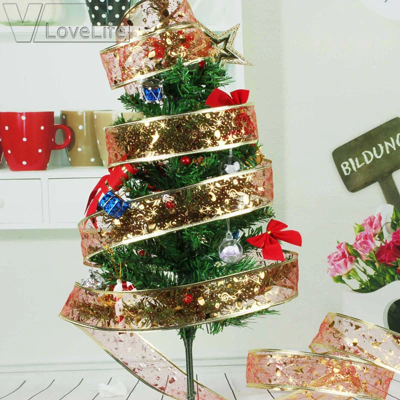 Лента Рождественская золотистая/Серебристая/красная 5 см 2 ярда|Кулоны и