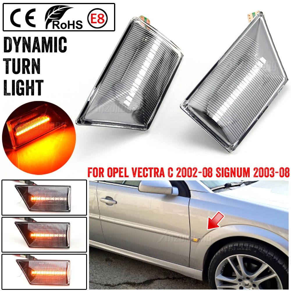 

LED Turn Signal Light For Opel Vectra C 2002-2008 For Opel Signum 2003-2008 Dynamic Sequential Side Marker Indicator Blinker
