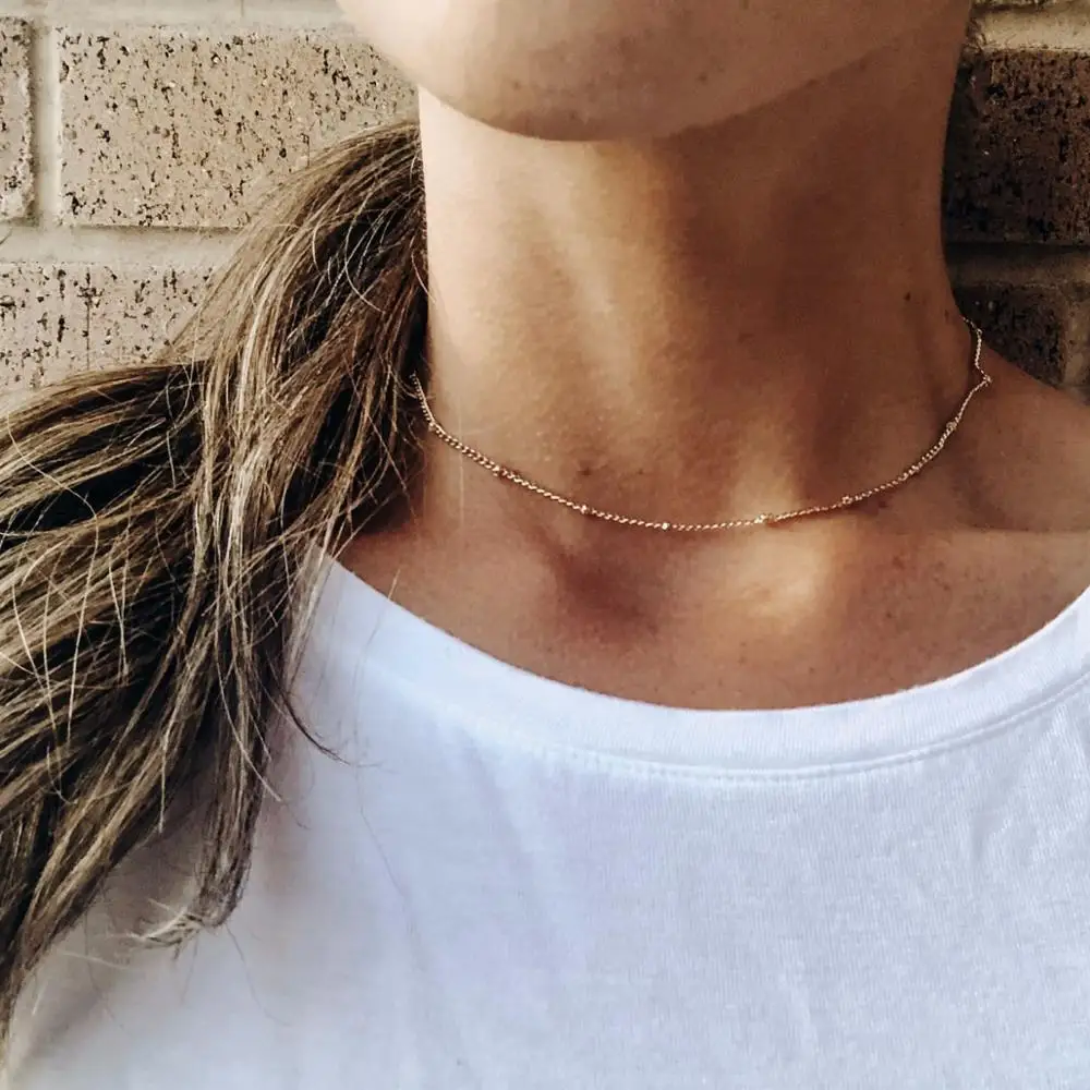 ZWPON простая позолоченная цепочка из сплава искусственное летнее колье чокер для