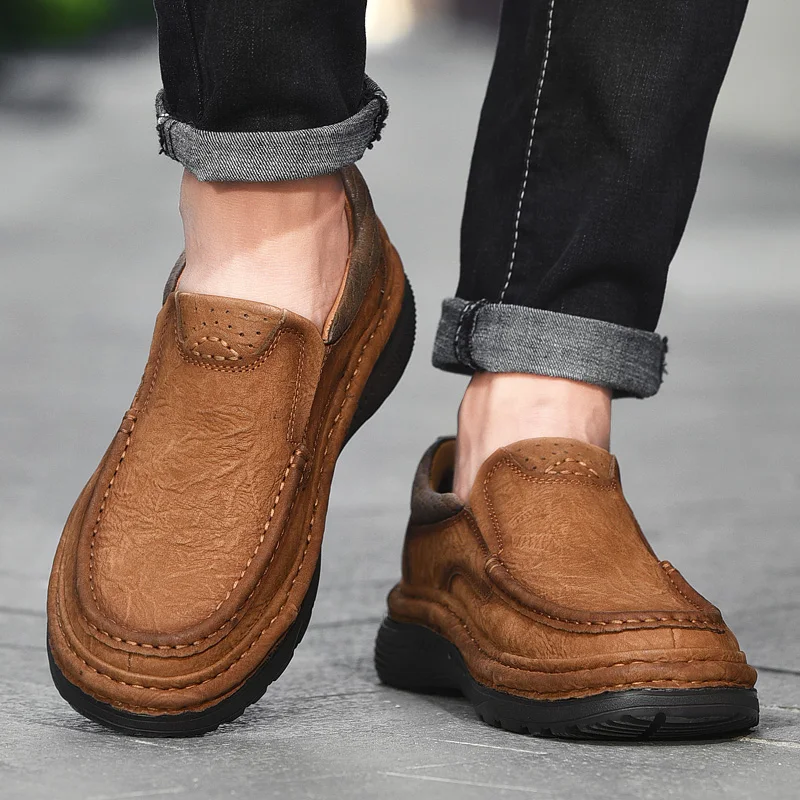 loafers for men genuine leather shoes homme moccasins luxury brand Loafers Soft Comfortable Driving Shoes | Обувь