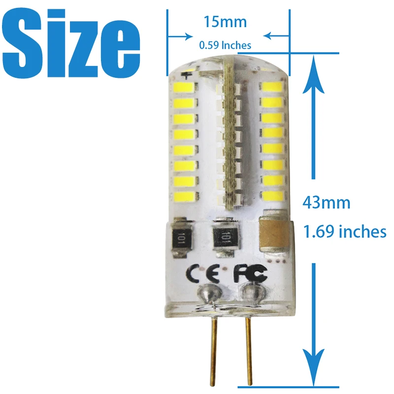 JCKing 5 Вт G4 затемнения 64 бусины SMD 3014 светодиоды лампы теплый белый AC 220 В/110 В