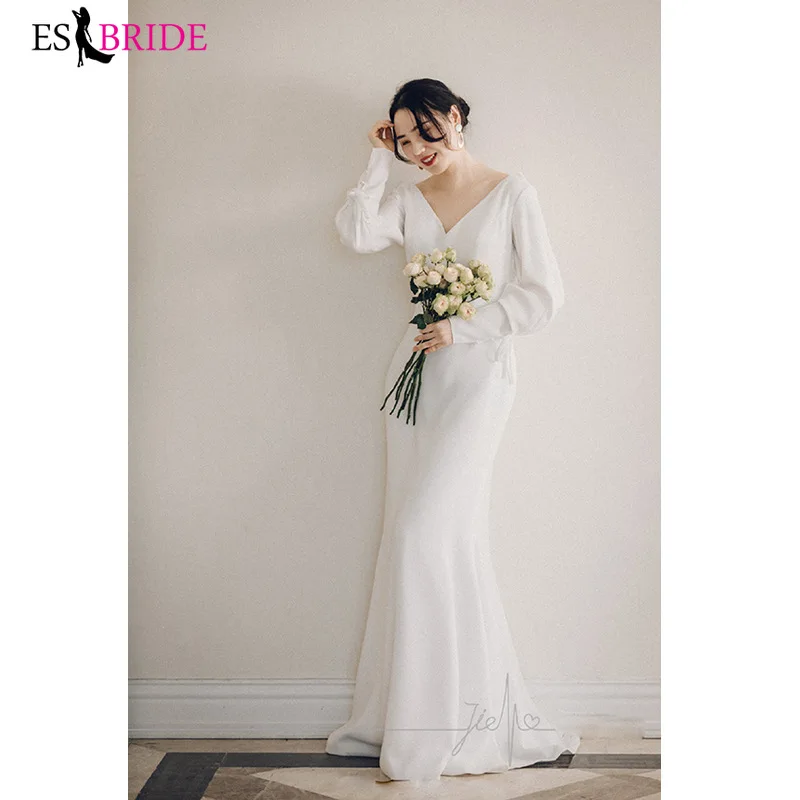 

New long-sleeved waist Korean bride wedding dress