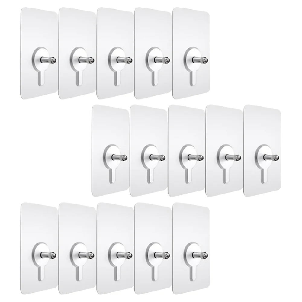 

20 Pcs Furniture Clear Hanger Pads with Screws Non-Trace Hook Kitchen Sticker