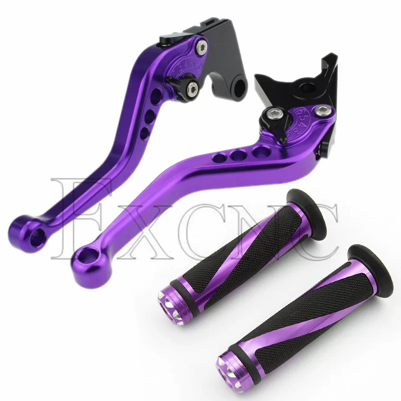 Lever with Grips CNC регулируемый мотоцикл тормозной рычаг сцепления ручные ручки набор аксессуары для мотоциклов Yamaha FZ16 FZ 16 2012- 2013 - Цвет: Lever with Grips