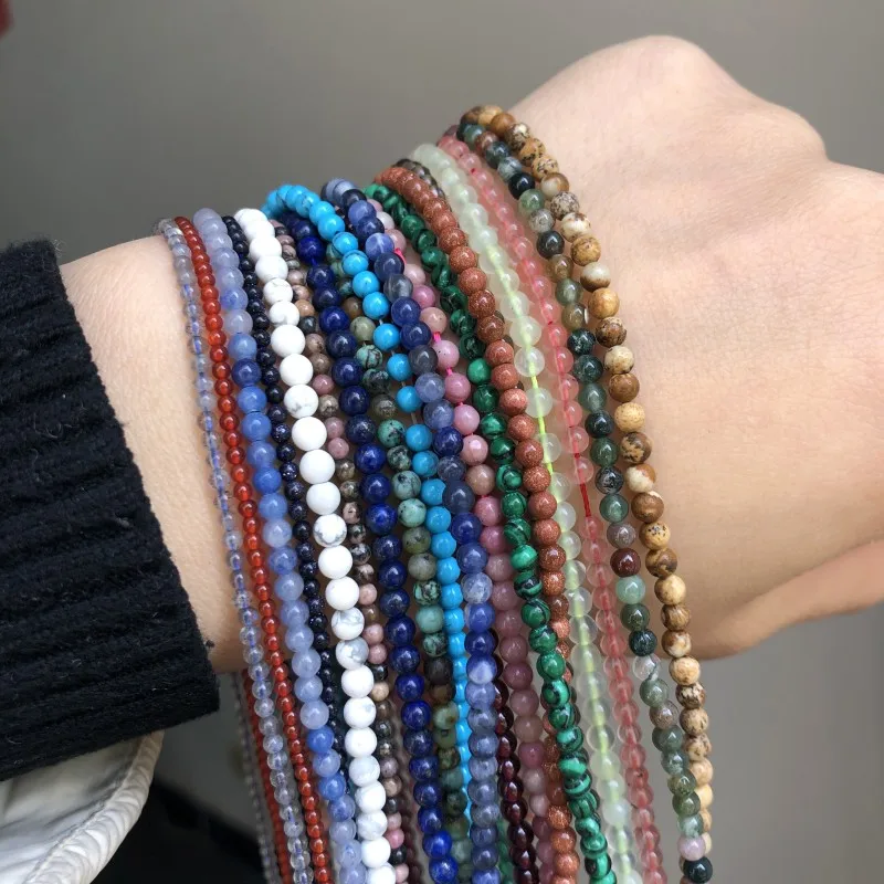 Круглые бусины из кварца Лабрадорита натуральная бирюза агата гранат 2 мм 3 для