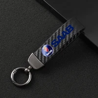 luxury carbon fiber car logo keychain custom auto keyring accessories for saab 9 3 9 5 93 9000 900 9 7 600 99 9 x 97x turbo x