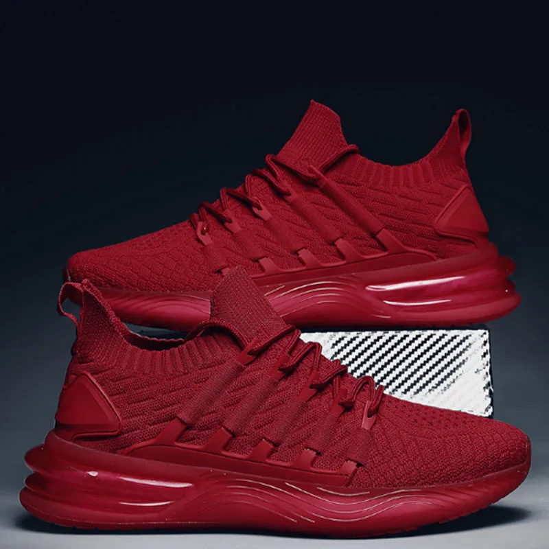 

Spring New Fish Scale Blade Casual Lace-up Comfortable Sports Men Breathable Gym Fly Running Mesh Fashion Shoes Sneakers