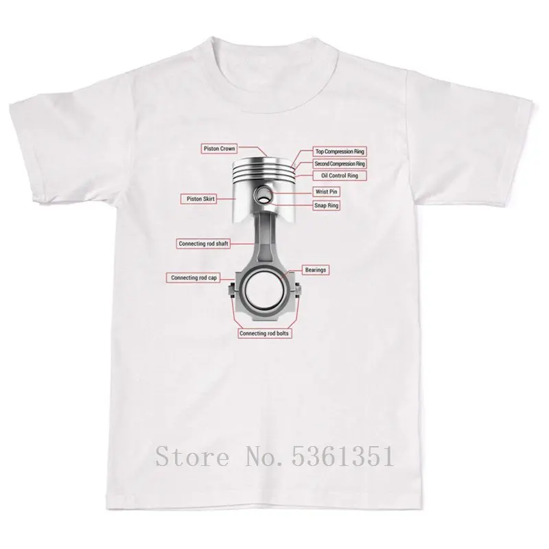 Бесплатная доставка модная футболка с круглым вырезом анатомия поршня механик