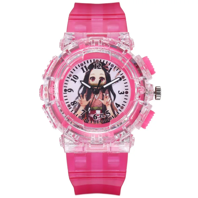 

Kimetsu No Yaiba Led Luminous Watch Stove Door Tanjirou Nezuko My Wife Shan Yi Zhi Zhu Anime Children's Watch