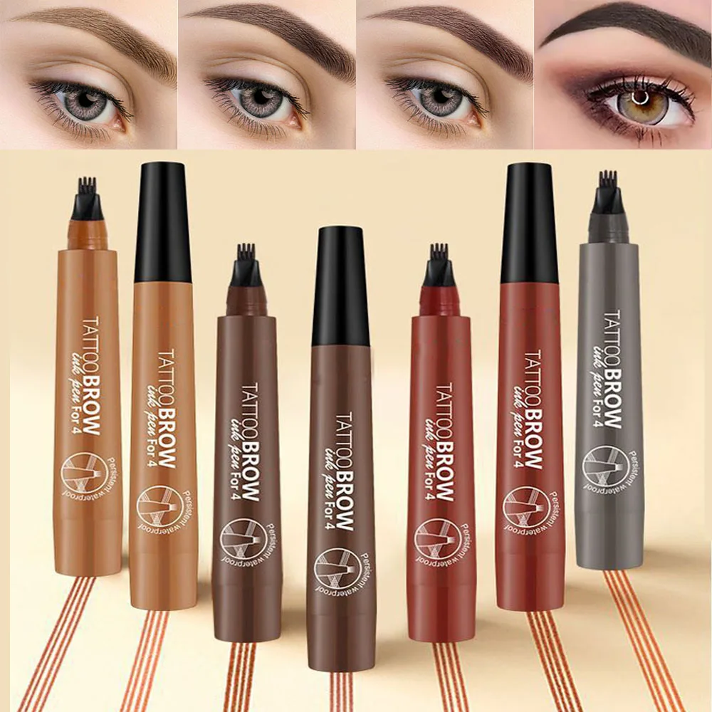 

2021 5 Color 4 Forks Eye Brow pencil Natural Matte Liquid Tint Makeup Lasting Waterproof Eyebrow Tattoo Smudge-proof Cosmetic