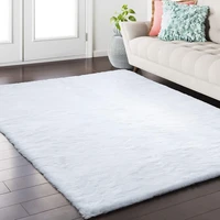 white fluffy rug for living room bedroom carpet rug faux fur kids room rug children play mat imitation rabbit shaggy fur carpet