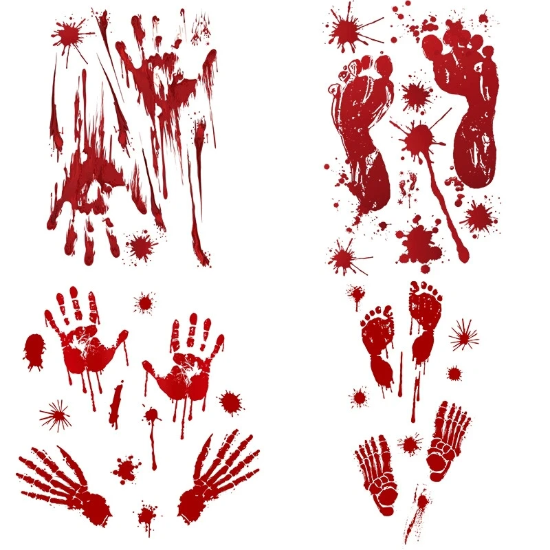 ПВХ Хэллоуин кровяная печать Декор наклейка на стену украшение дома настенное