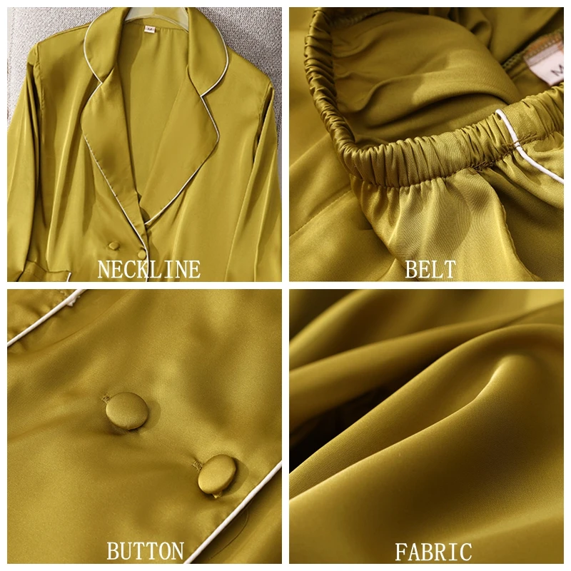 Комплект женский атласный из 2 предметов пижама искусственного шелка ночная