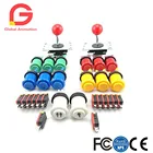 Аркадные комплекты для самостоятельной сборки с 2 игроками, 5-контактный 8-канальный джойстик + 12 шт. и 12 кнопки игрового плеера с микровыключателями для проектов USB MAME