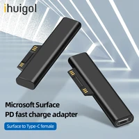 ihuigol type c female pd charger adapter fast charging usb c power supply for microsoft surface pro 3 4 5 book laptop converter