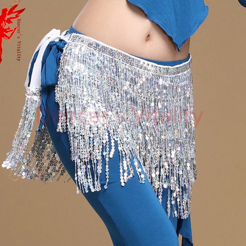 Accessoires de danse du ventre pour femmes  12 couleurs  écharpe de hanche  ceinture à paillettes
