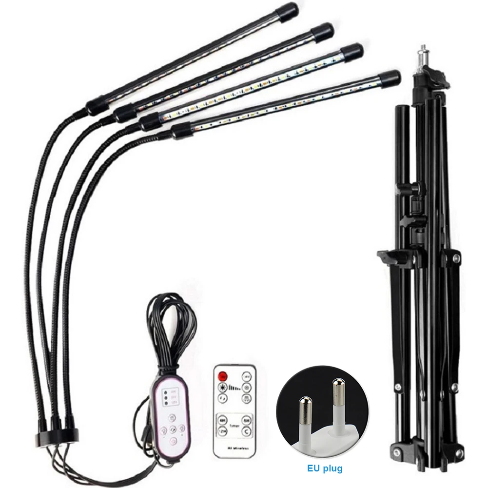 

80Leds Auto On Off For Indoor Plants With Dual Controllers 220V 3 Modes Grow Light Gooseneck Aluminum Adjustable Tripod Dimmable