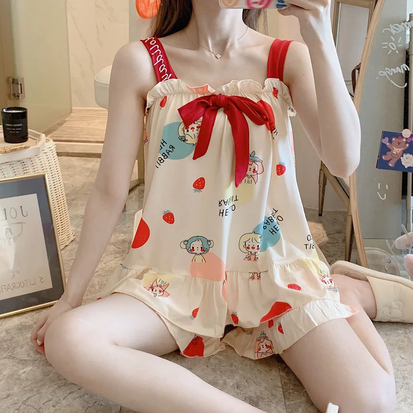 Корейская японская версия милая Пижама для женщин Kawaii мультяшный пижамный