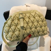 pleated crossbody bag fashion new soft pu leather womens designer handbag luxury brand shoulder messenger bag phone purses