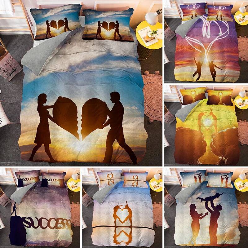 Красивый закат принт 3D кровать Стёганое одеяло постельное белье и наволочки для