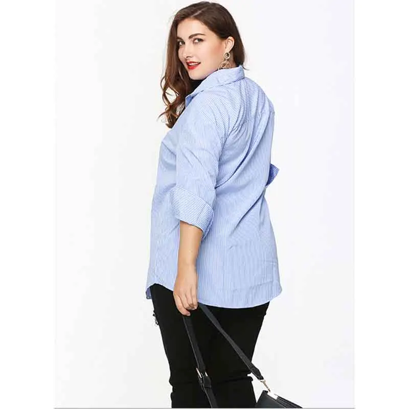 Туника 2020 большие размеры женские вышитые рубашки с цветами полосатые длинным