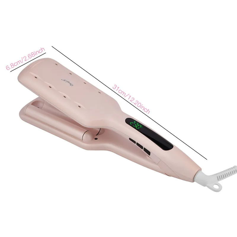 

CkeyiN 110-240V Professional Hair Curler Triple Barrels Curling Iron Wand Ceramic Coating Hair Crimper Waver Salon Styling Tool