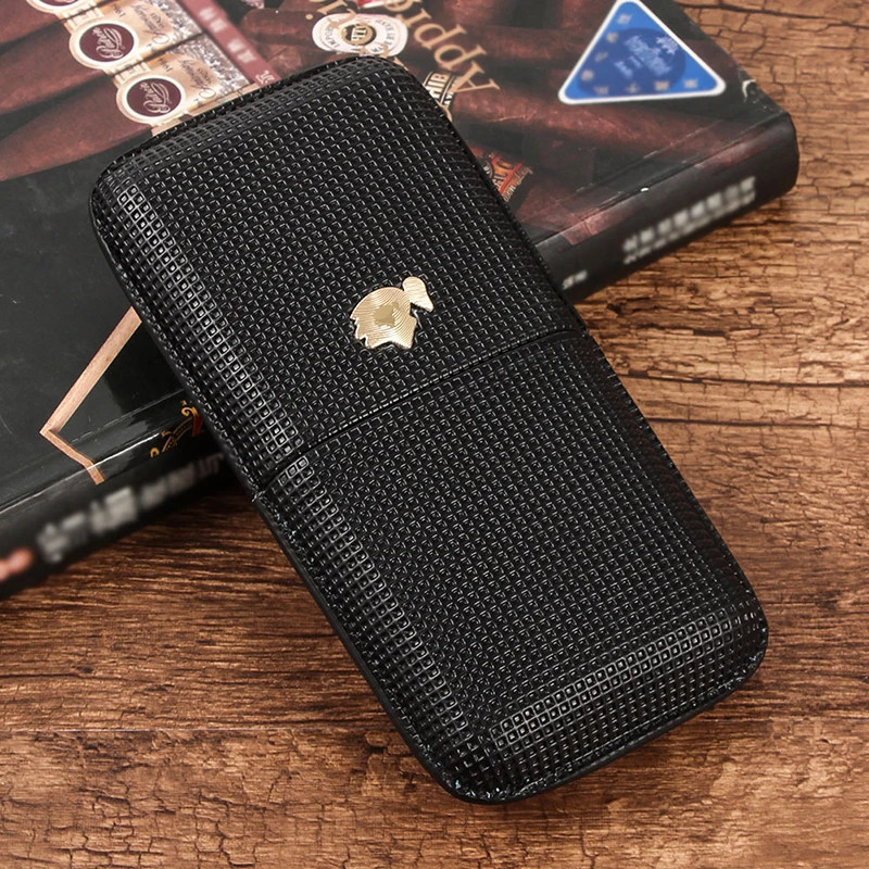 

COHIBA Дорожный Кожаный чехол для сигар хьюмидор 3 подставка для пробирок Карманный хьюмидор коробка уличный чехол для сигар аксессуары для ми...