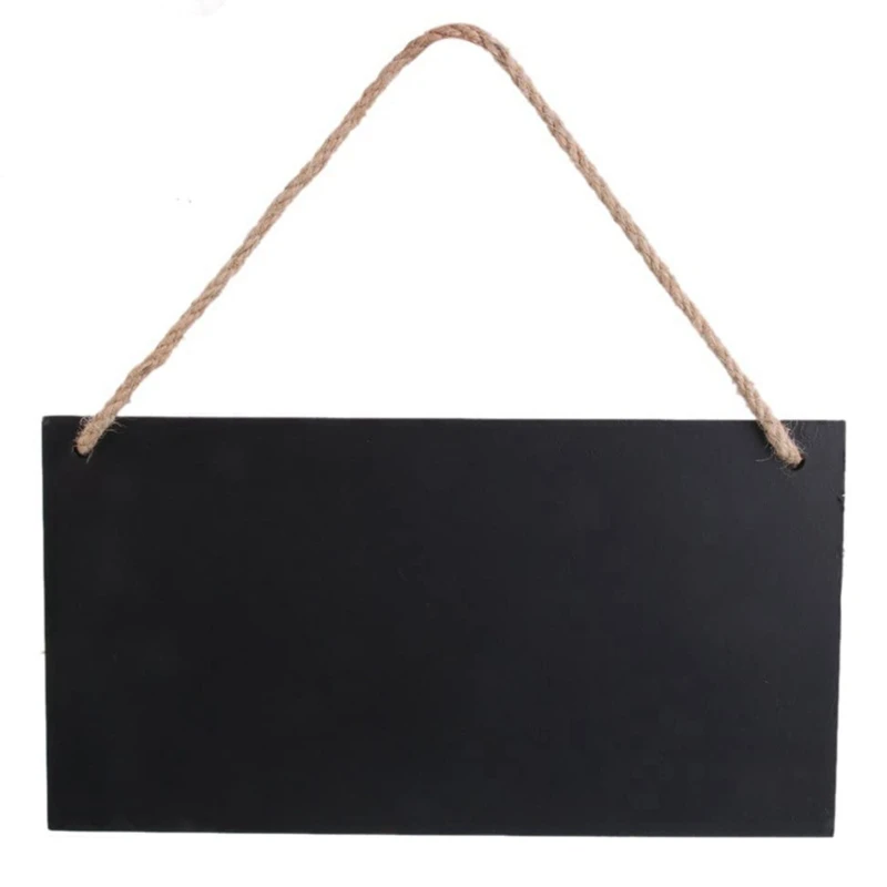 

26X14CM Wooden Message Board with Twine Small Blackboard Suitable for Office or Home
