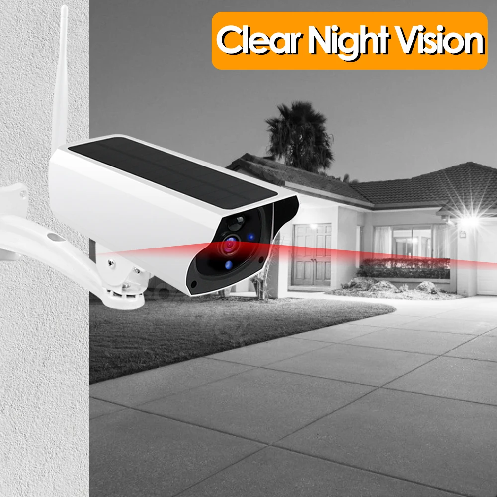 

Outdoor IP Camera WiFi Video Surveillance Camera Waterproof CCTV Security Camera Solar Rechargeable Battery Motion Detection 2MP