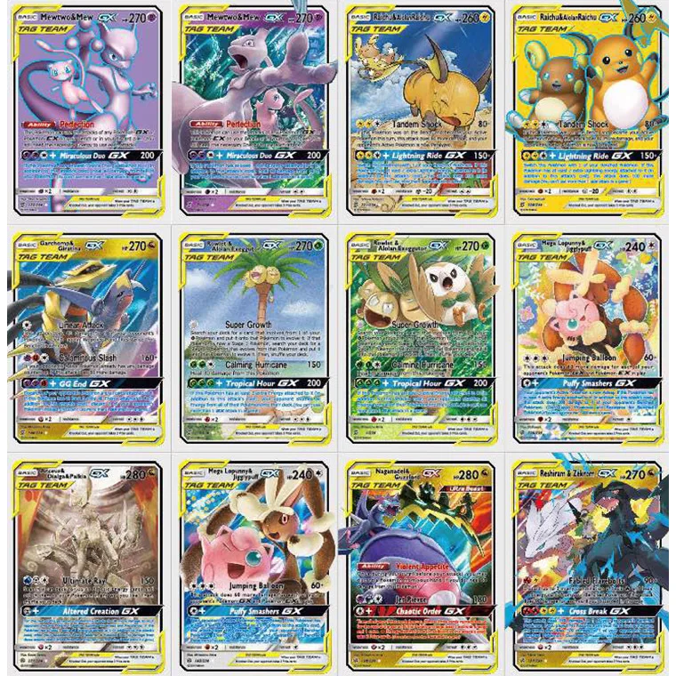 60 шт./компл. Tag team EX Mega GX Shining Pokemon Cards Battle Game детская коллекция