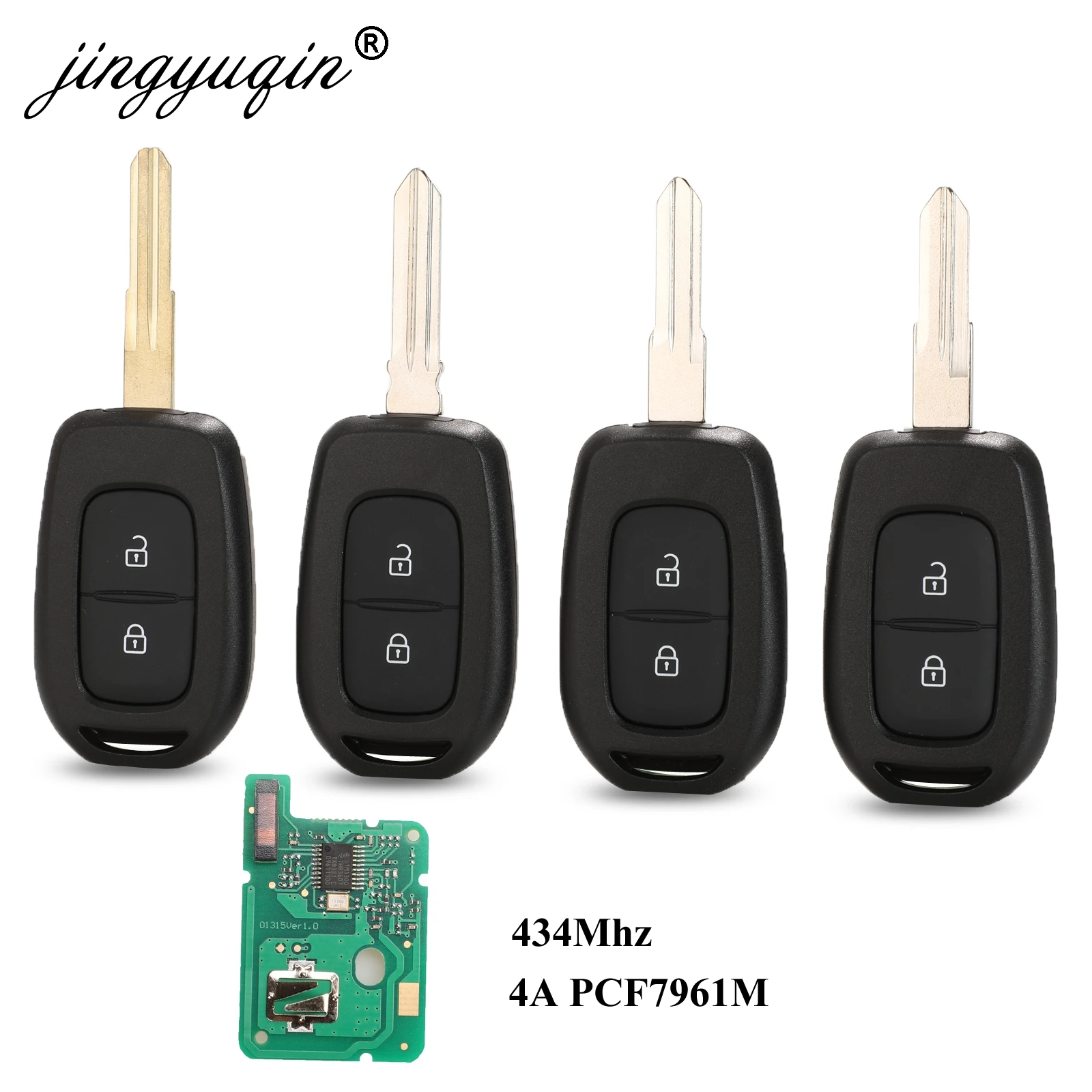 Дистанционный Автомобильный ключ jingyuqin 433 МГц с чипом PCF7961M 4A для Renault Sandero Dacia Logan