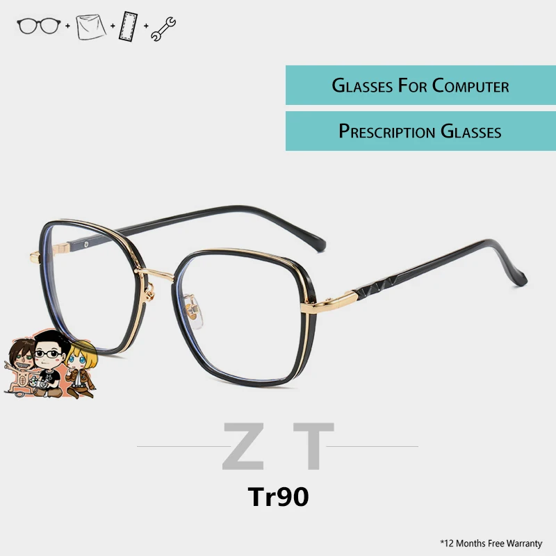 ZT анти-синий светильник оправа для очков женщин Tr90 квадратные очки Lunette De Vue Femme