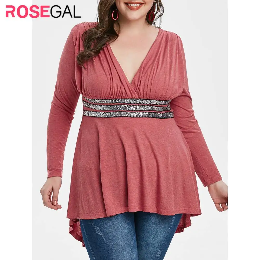 ROSEGAL 5X женская розовая футболка с длинным рукавом и рисунком арбуза топ размера