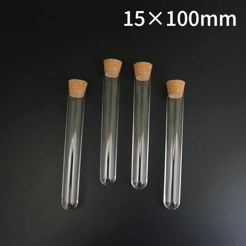 Прозрачные лабораторные прозрачные пластиковые пробирки с пробками школьные