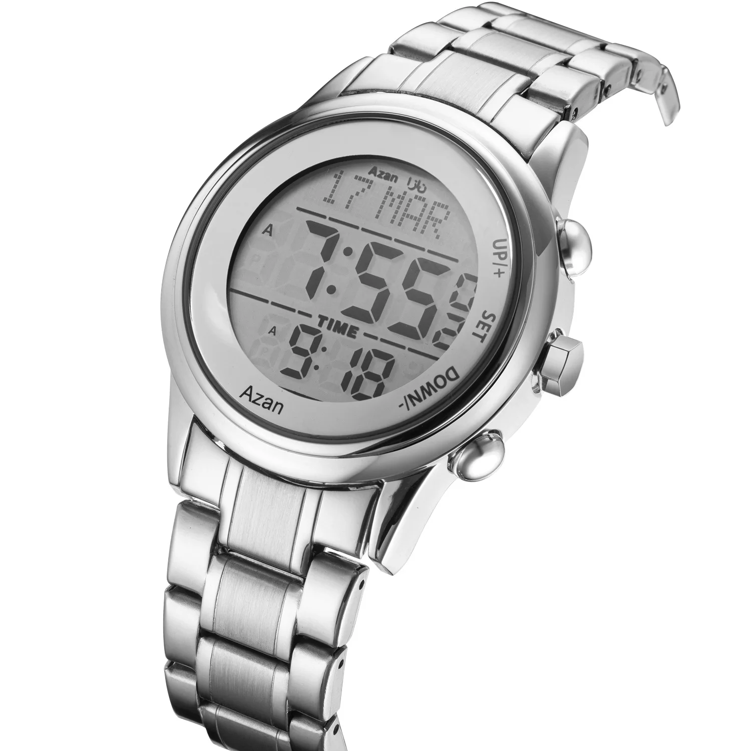 Новое поступление цифровые часы из нержавеющей стали Арабский исламский Qibla