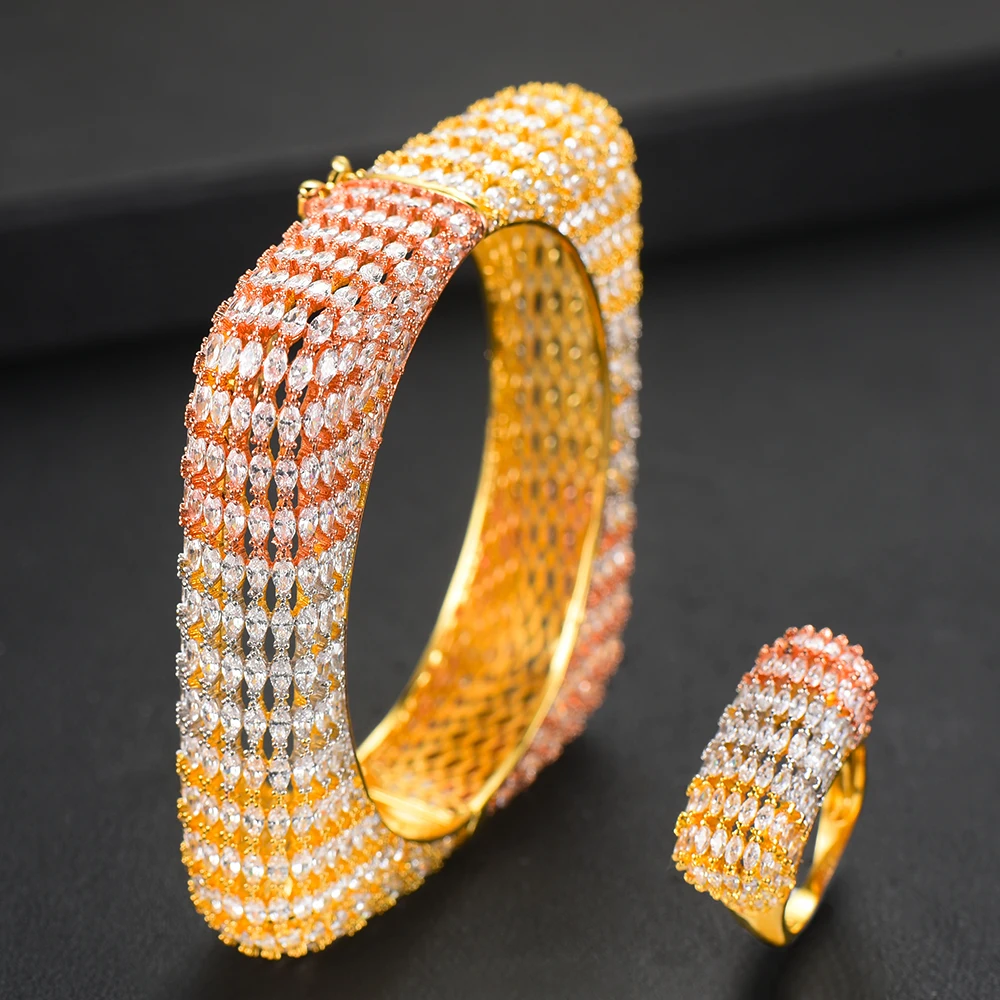 GODKI модный роскошный квадратный браслет кольцо набор украшений для женщин