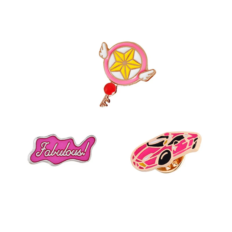 Сказочный волшебный ключ аниме значки Мультяшные броши эмалированная булавка