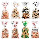 50 шт., Hallwoeen, тыква, Череп, кошка, конфетный мешок, прозрачная целлофановая пищевая пластиковая упаковка, сумки, Рождественский Декор, подарочная сумка