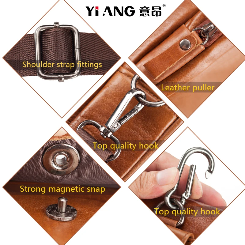 Модная качественная кожаная мужская сумка-слинг через плечо дизайнерская