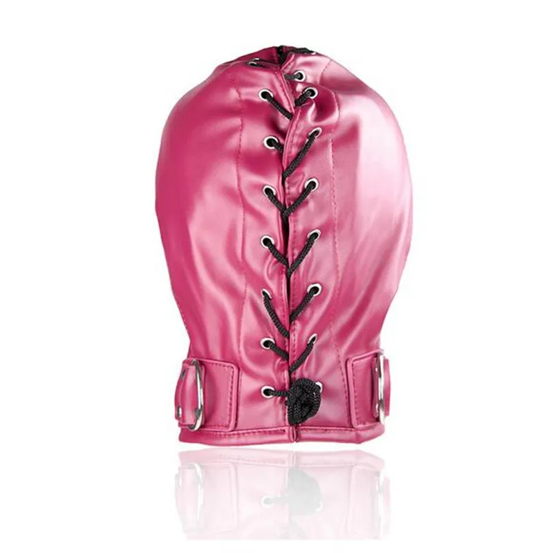 Секс маска для взрослых Кожаная с замком молнией БДСМ игрушки ролевых игр