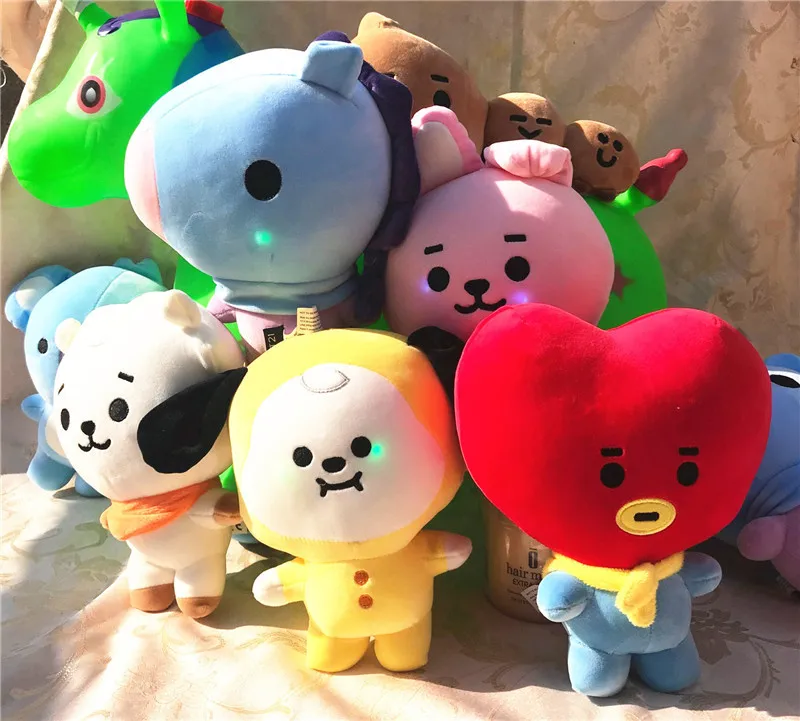 

Hot New Kpop Korean Baby Light Glowing Dog Rabbit Children Toys For Girl Kids Birthday Gift Baby Plush Doll 18*23CM Fans Gift
