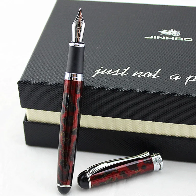 Роскошный бренд Jinhao 750 самопишущее перо полностью металлический Серебряный зажим 0,5 мм Письменные ручки Канцтовары офисный школьный принадлежности
